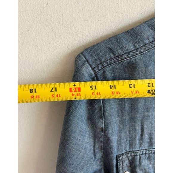 Trina Turk Womens Denim Jumpsuit Blue Chambray Romper Utility One Piece Size 6 - Picture 7 of 13